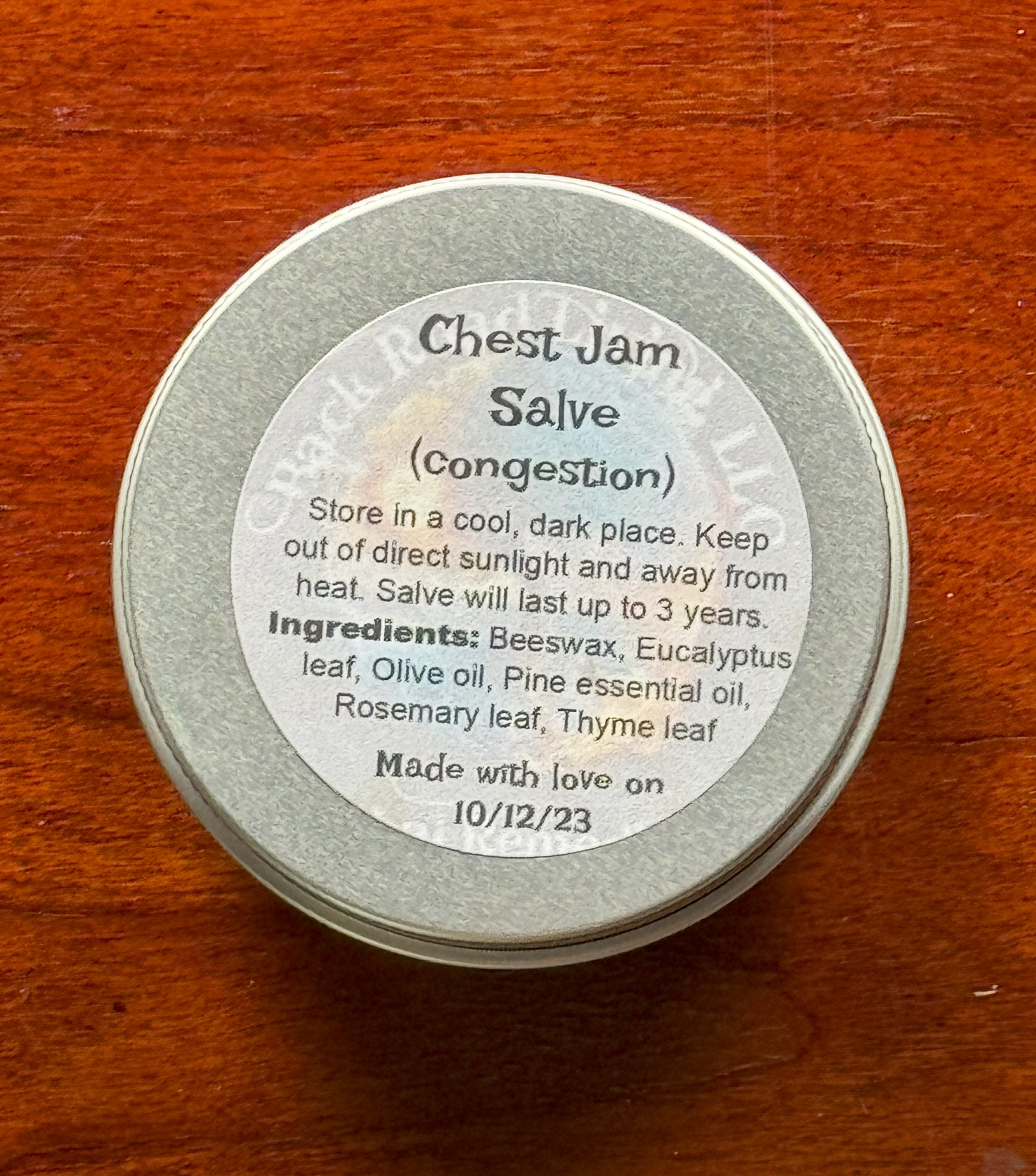 Back Road Living LLC Chest Jam Salve