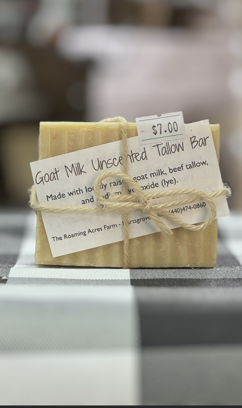 Goat Milk - Unscented Tallow Bar