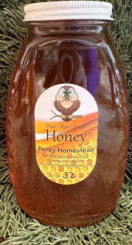 32 oz Honey in Traditional Glass Hive Bottle